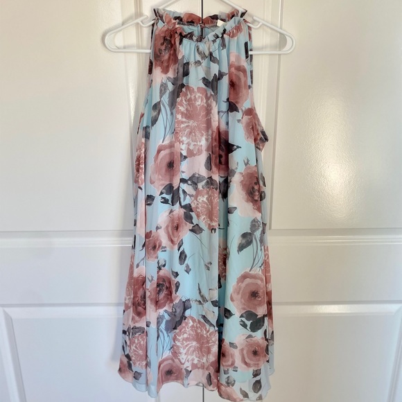 Pinkblush Dresses & Skirts - Blue Floral High Neck Maternity Dress